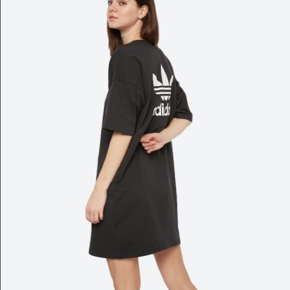 ♥️SOLD♥️Adidas Originals Black Trefoil Shirt Dress - Picture 6 of 8